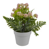 Planta Coral Artificial Macetero Plástico Decoración 22cm