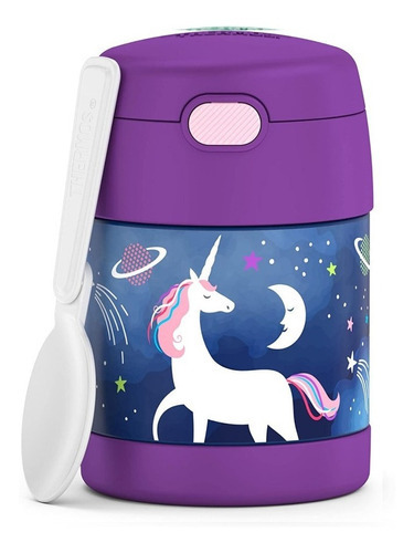 Tarro Aislado Al Vacío Para Niños Unicornio Espacial 300ml Color Morado