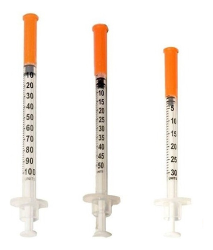 Jeringas Para Insulina 100 Unidades 0,3ml 0,5ml 1ml 6mm 8mm