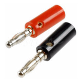 50 Conectores Plug Tipo Banana Macho Negro/rojo, 25 Pares Rn