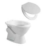 Combo Baño Inodoro Corto Ferrum Mayo Y Tapa Asiento Tdxp-b