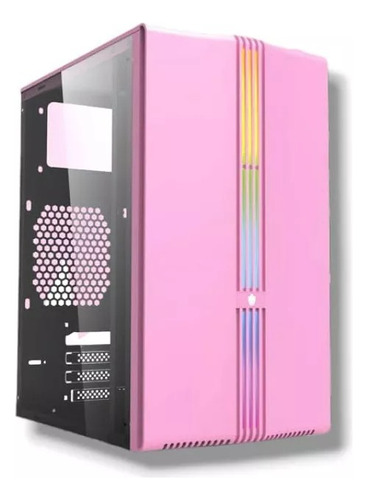Gabinete Rosa Gamer Pink Mini Tower Micro Atx Lateral Vidro