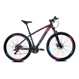 Bicicleta Aro 29 Ksw Color Altus 7.0 24v Hidraulico + Trava Cor Pink/azul Tamanho Do Quadro 19