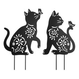 Estacas De Jardin De Metal Con Forma De Gato, Estacas Dec...