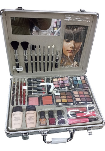 Maleta Organizadora Maquillaje Profesional  Metalizada Vnz