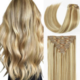 Extensiones Cabello Humano 16in 8pz 120gr Marrón Dorado #10