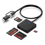 Lector Tarjetas Usb-c/usb 3.0 Adaptador Hub 4 Puertos Tf Sd