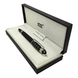 Pluma Rollerball Montblanc Starwalker Caucho Negra Plata Mb