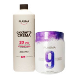 Oxidante 20v Crema Polvo Decolorante  9 Tonos Kit X2 Plasma 