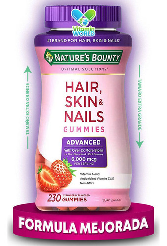  Nature's Bounty Cabello Piel Y Uñas 230 Gummies Con Biotina