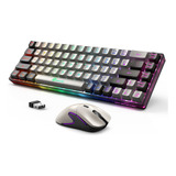 Combo De Teclado Y Mouse Inalámbricos 65 % Para Juegos, Tecl