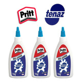 Kit Cola Branca Liquida Tenaz Pritt 110g Escolar Slime C/3