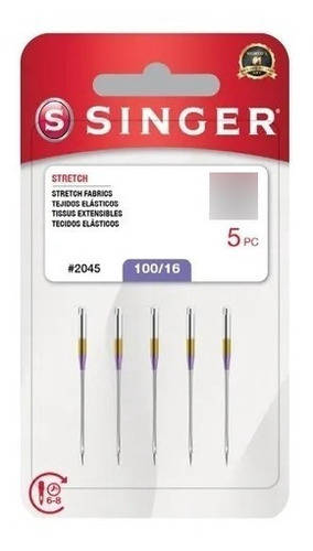 Agujas Singer 2045 100/16 Pack 10 Unidades