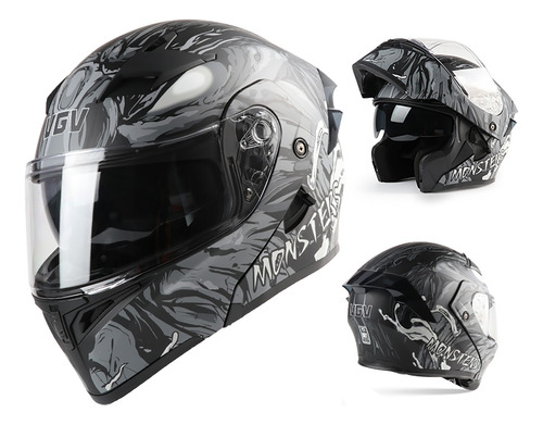 Casco Vgv Para Moto Abatible Certificado Dot Con Visera