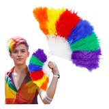 Abanico Plumas  Arcoíris Bandera Orgullo Gay Pride Lgbt Marc