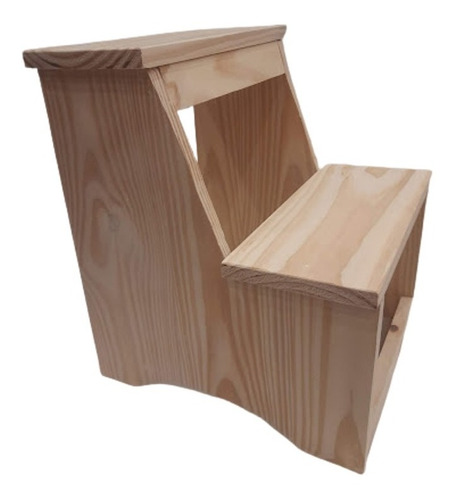 Banco Escalera De Madera Grande 41x36x33 Cm