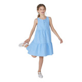 Vestido Básico Infantil Midi Em Algodão