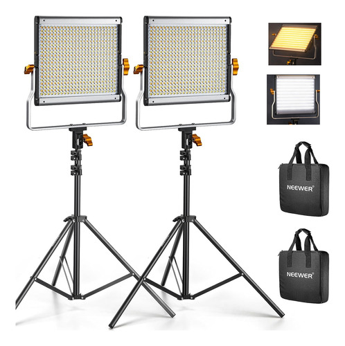 Kit Lámpara Bicolor Luz Led Neewer 480 Fotografía Video