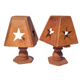 Veladores Artesanales De Algarrobo Estrella