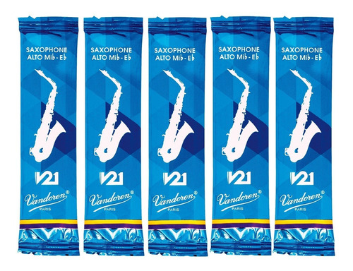 Kit 5 Palhetas Vandoren V21 Para Sax Alto 3,5