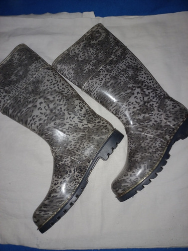 Botas De Lluvia Animal Print Talle 39 Impecable! 