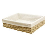 Cesta Tejida, Contenedor Organizador Rectangular, Grande