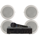 Kit Som Ambiente Frahm Amplificador, Microfone, 4 Arandelas