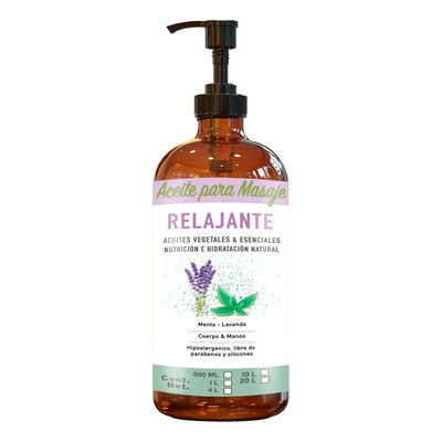 Aceite Para Masaje Relajante Lavanda Menta 1 Lt Sane
