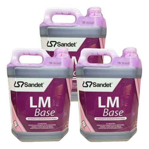 3  Desincrustante Limpa Baú Sandet Lm Base 5l