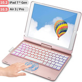 Funda Y Teclado Con Panel Táctil iPad (8&7/air/pro)oro Rosa 