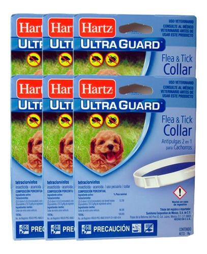 6x Collar 2 En 1 Antipulgas Garrapatas Perros Cachorro Hartz