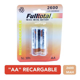 Blister X2 Pilas Baterias Aa Recargables 2600 Mah Fulltotal