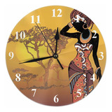 Reloj De Pared Redondo Para Mujer Africana, Hermosa Muj...