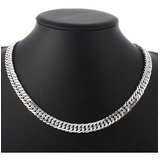 Collar Clásico Hombre Grueso 6mm, 50 Cm De Plata 925.