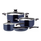 Batería Cocina Marmicoc Set 7 Piezas Antiadherente Azul