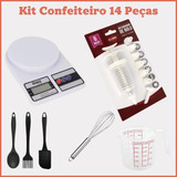 Kit Confeiteiro 14 Peças Balança Bicos Decorador Espátulas