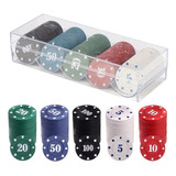 Fichas De Poker Con Estuche Caja X100und Numeradas