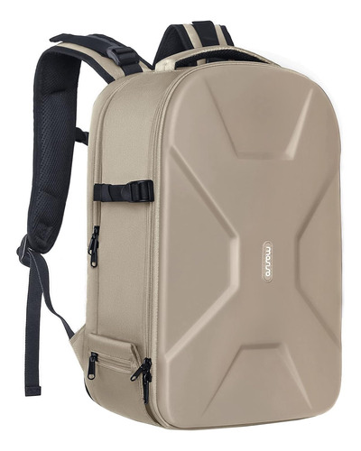 Mochila Impermeable Dura Beige Para Camara Dslr Y Notebook