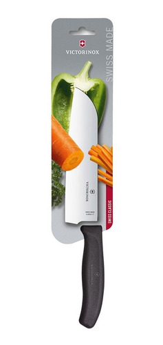 Cuchillo Victorinox Santoku Negro Hoja 17 Cm - Electromundo