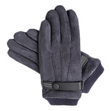 Guantes De Invierno De Piel De Gamuza Para Hombre, Elegantes