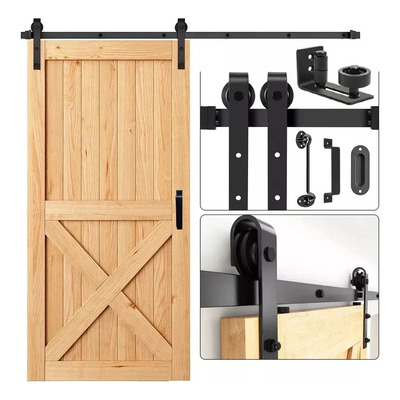2m6.6ft Herraje Riel Para Puerta Corrediza Puerta De Granero | Envío gratis