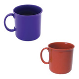 Jarro Mug Plastico Desayuno Yesi Colores Pack X 6 Unidades