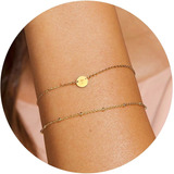 Pulseras De Oro Para Mujer, Delicada Pulsera Con Inicial De 