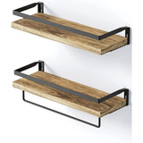 Repisas Flotantes De Madera Modernas Kit X2 Colores