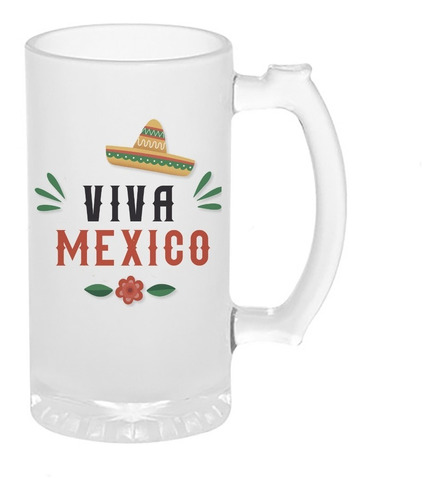 Tarro Cervecero Personalizado Viva México 16oz=473ml