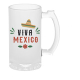 Tarro Cervecero Personalizado Viva México 16oz=473ml