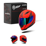 Casco Cerrado Para Moto Kov Original Novak Blade Rojo Dot