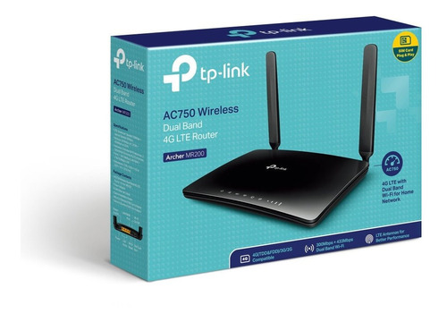 Router 3g/4g Lte Chip Wifi Lan Dual Band Ac750 Tp-link Mr200