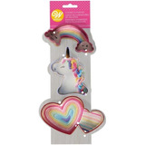 Set Cortadores Unicornio Arcoiris Corazon 3 Pzas 2308-0-0061