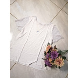 Blusa Brooks Brothers Blanca Con Encaje Mujer Original